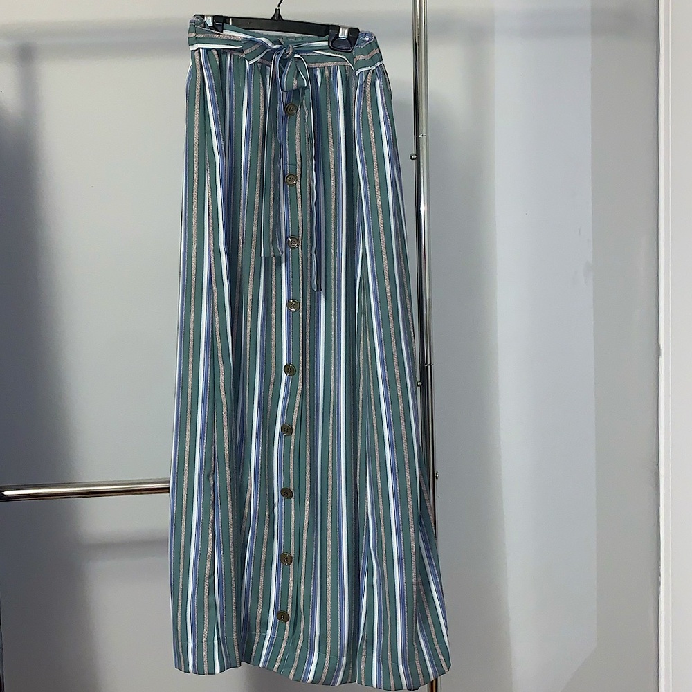 TWEED patterned button front midi skirt